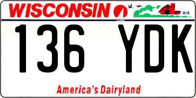 WI license plate 136YDK