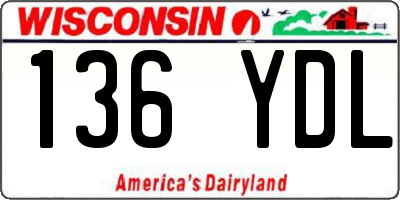 WI license plate 136YDL
