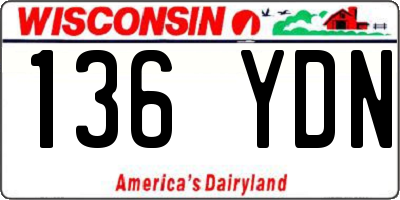WI license plate 136YDN