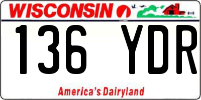 WI license plate 136YDR
