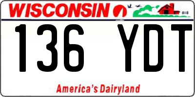 WI license plate 136YDT