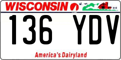 WI license plate 136YDV