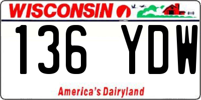 WI license plate 136YDW