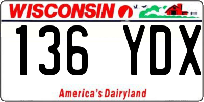 WI license plate 136YDX
