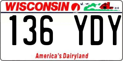 WI license plate 136YDY