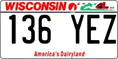 WI license plate 136YEZ