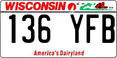 WI license plate 136YFB