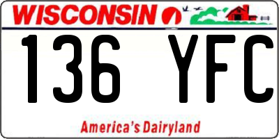 WI license plate 136YFC