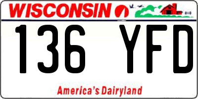 WI license plate 136YFD