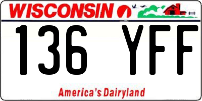 WI license plate 136YFF