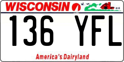 WI license plate 136YFL