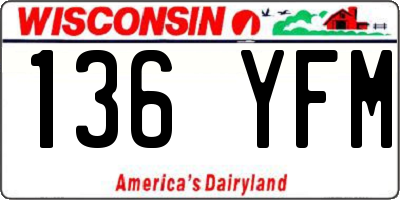 WI license plate 136YFM