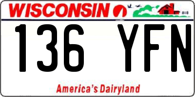 WI license plate 136YFN
