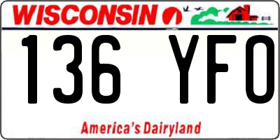 WI license plate 136YFO