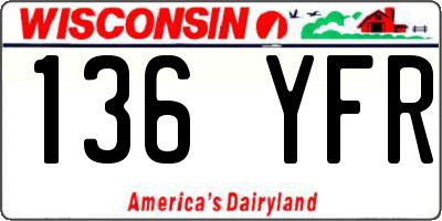 WI license plate 136YFR
