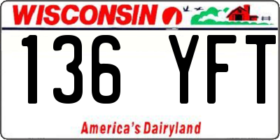 WI license plate 136YFT