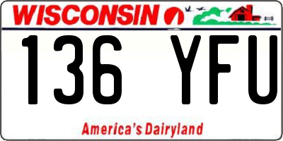 WI license plate 136YFU
