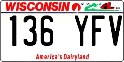 WI license plate 136YFV
