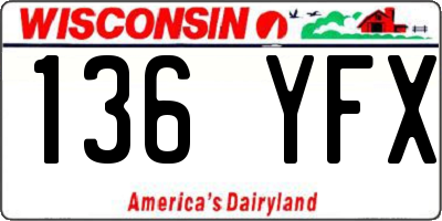 WI license plate 136YFX