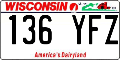 WI license plate 136YFZ