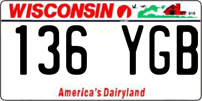 WI license plate 136YGB