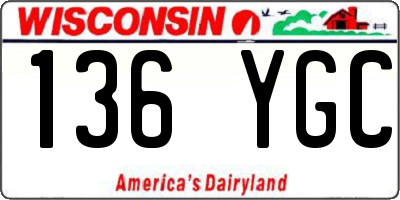 WI license plate 136YGC