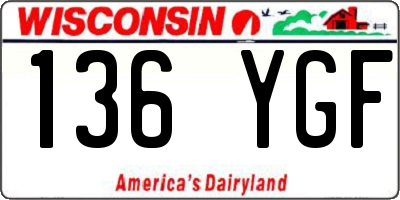 WI license plate 136YGF