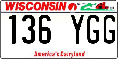 WI license plate 136YGG