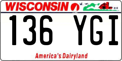 WI license plate 136YGI