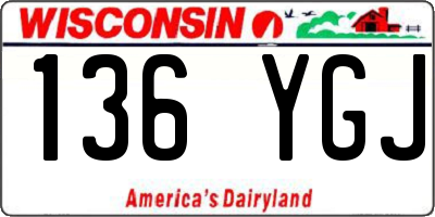 WI license plate 136YGJ