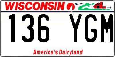WI license plate 136YGM