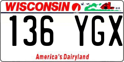 WI license plate 136YGX