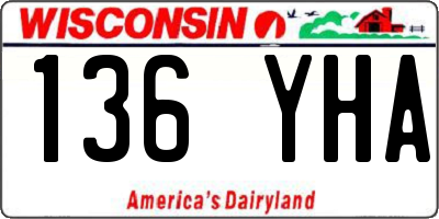WI license plate 136YHA