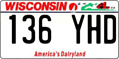WI license plate 136YHD