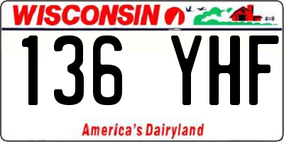 WI license plate 136YHF