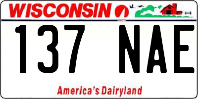 WI license plate 137NAE