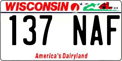 WI license plate 137NAF