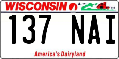 WI license plate 137NAI