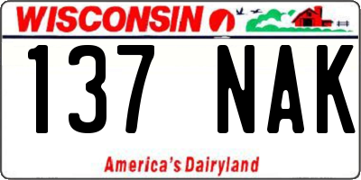 WI license plate 137NAK