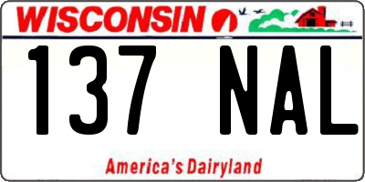 WI license plate 137NAL
