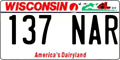WI license plate 137NAR