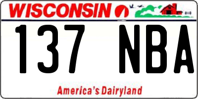 WI license plate 137NBA