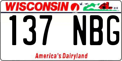 WI license plate 137NBG
