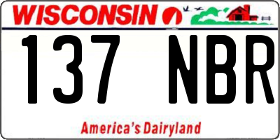 WI license plate 137NBR