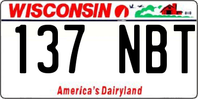WI license plate 137NBT