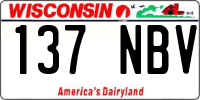 WI license plate 137NBV