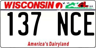WI license plate 137NCE