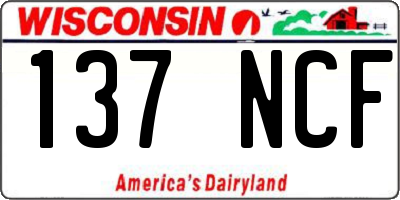 WI license plate 137NCF