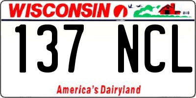 WI license plate 137NCL