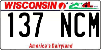 WI license plate 137NCM